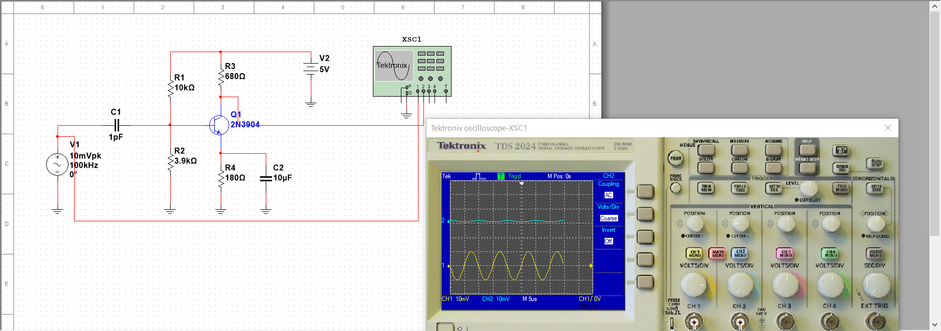 Common Emitter Amplifier Schematic #2